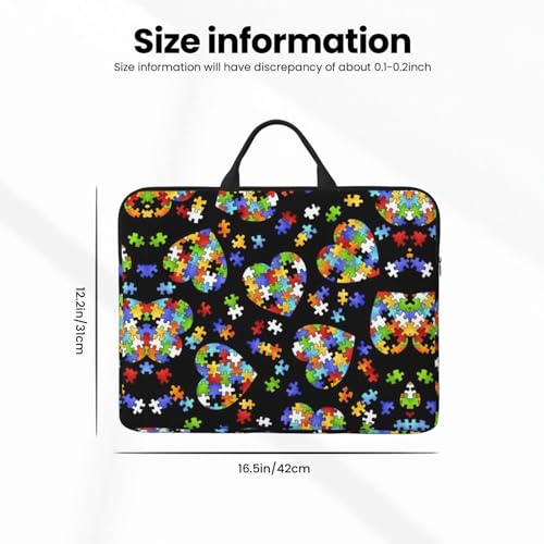 Autism Awareness Puzzle Pieces Heart print Durable Travel Laptop Bag HandBag Shockproof Carrying Bag Briefcase for 14inch Laptop Notebook4