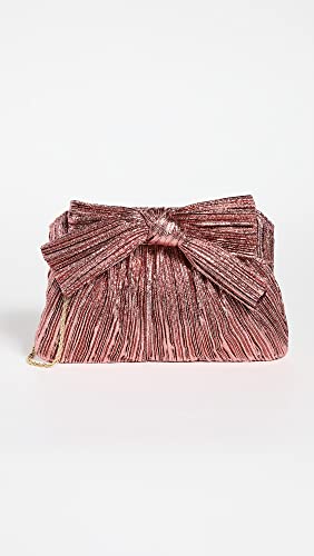 Loeffler Randall Women's Rayne Pleated Frame Clutch With Bow, Metallic Rose, One Size #TOP1