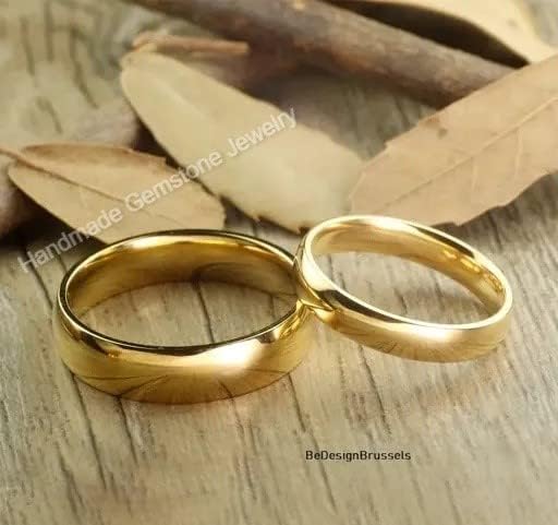 Gold plated bands, statement band rings, golden rings, delicate rings, two pcs ring, boho ring, handmade ring, golden bands, daily wear rings, solitaire ring, boho golden ring