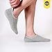 WANDER No Show Socks Mens 7 Pairs Cotton Thick Cushion Non Slip Low Cut Men Invisible Sock(Sock Size:6-8,add cushion（grey*7）)