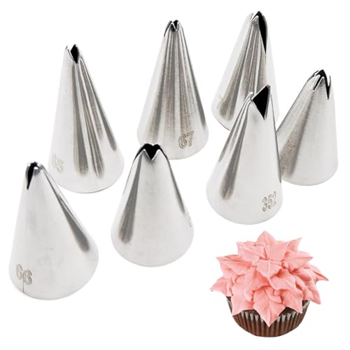WishesMar 7 Douille à Pâtisserie Feuille en Acier Inoxydable pour Décoration de Gâteaux, Tarte, Biscuits, Cupcakes, Gâteau et Cookies – vue 2
