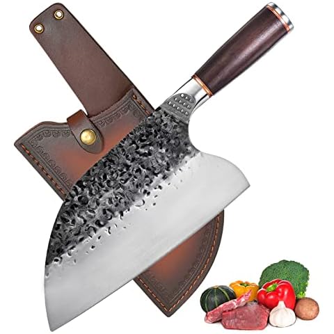 Promithi Japanisch Handgemacht Kochmesser Serbisch Metzgermesser Ausbeinmesser Santokumesser Fleischmesser Schälmesser Allzweckmesser Küchenmesser Hackmesser Hackbeil Gemüse Obstmesser Cover