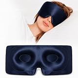 Masque de Sommeil 3D en Soie de Mûrier Femme & Homme, 100% Soie des Deux Côtés, Masque Occ...