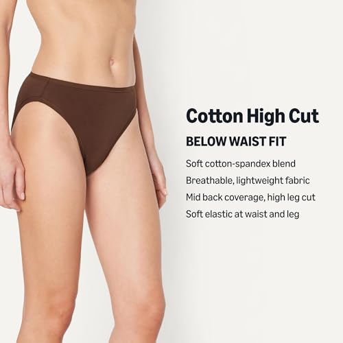 Image of Amazon Essentials Women's Cotton Stretch High-Cut Bikini Panty