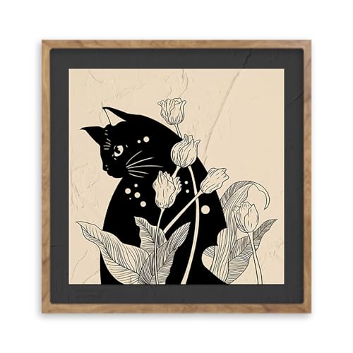 阪画屋 アートパネル アートボード ポスター 玄関 壁画 壁掛け 壁飾り 部屋飾り 飾り絵 絵 絵画 油絵 ソファの背景画 インテリア 現代 モダン フレーム 額付き 木枠付きの完成品 木目調 キャンバス 猫 ネコ ペット アニマル 動物 プレゼント ギフ