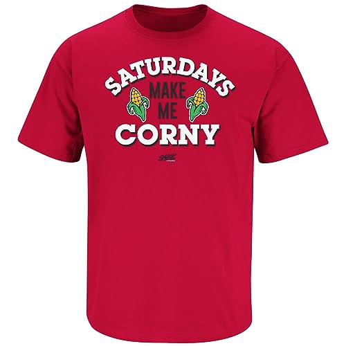 Saturdays T-Shirt for Nebraska College Fans (SM-5XL) (Red Short Sleeve, X-Large)