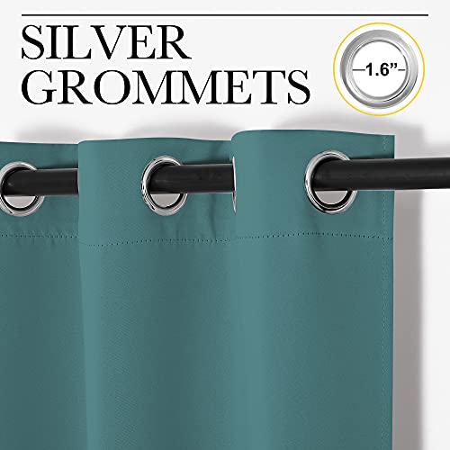 Image of NICETOWN Doorway Curtain Room Divider Drape Screen Partitions, Vertical Blind for Sling Door, Blackout Window Curtains Privacy Blind for Patio (Sea Teal, 1 Panel, 7ft Tall x 5ft Wide)