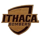 LazerEdge Ithaca Bombers Wooden Wall Art – Officially Licensed College Decor – Laser-Etched Hanging Sign – Cherry Wood