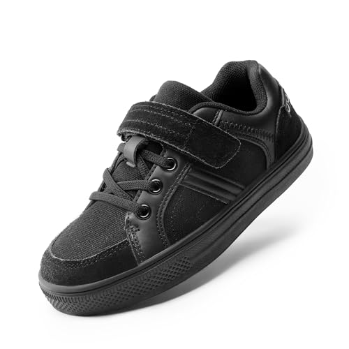 DREAM PAIRS Unisex Canvas Shoes School Sneakers,All/Black,4 Big Kid - image 1