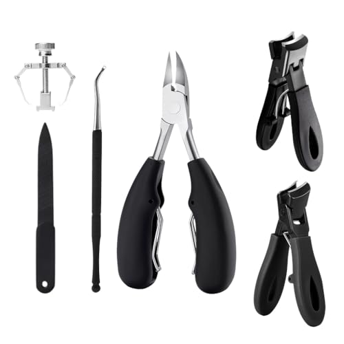 Image of MAYCREATE Fingernail Toenail Clippers for Thick & Ingrown Nails, Professional Large Toe Nail Clippers Set with Pedicure Tool, Toenails Nail File Tools Kit for Seniors, Manicure Set for Men Women