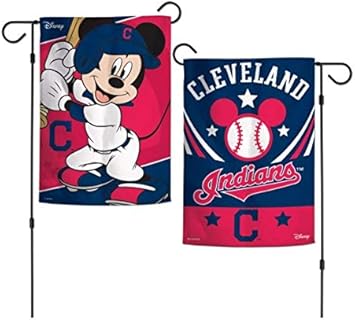 Amazon Wincraft Mlb クリーブランド インディアンズ ディズニー ミッキーマウス 12 5インチ X 18インチ 両面ガーデンフラッグロゴ Wincraft スポーツファングッズ