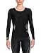 SKINS Women's A400 Long Sleeve Compression Top, Black/Gold, Small