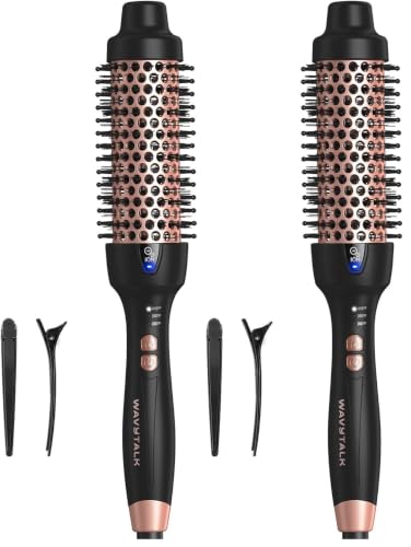Image of Wavytalk Updated Version Thermal Brush for Blowout Look, Blowout Express 1.5 Inch Ionic Thermal Round Brush Makes Hair Smoother Get Natural Curls, Dual Voltage, Easy to Use (Pack of 2)