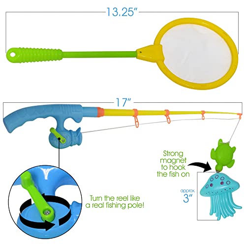 Artcreativity Fishing Toys Set For Toddlers, Magnetic Fishing Set With Rods, Nets, Bag, And 30 Aquatic Toys, Interactive Fishing Game For Kids, Swimming Pool, Bath Toys For Kids, Boys And Girls #TOP2