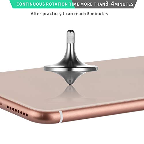 image for CHEETOP Stainless Steel Spinning Top,Precision Metal Desktop Toy,Fine 