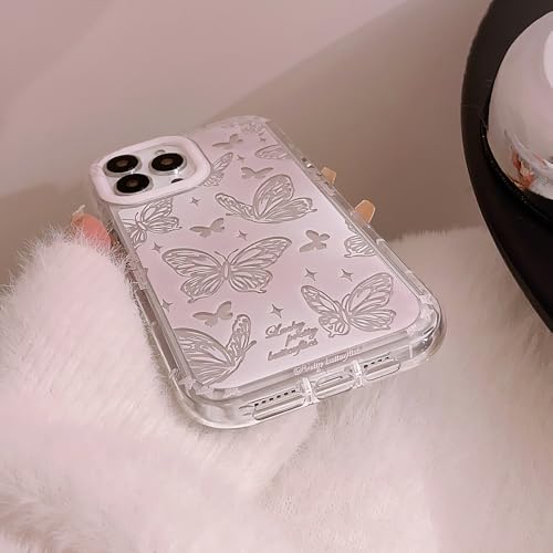 Coque iPhone 15 Plus protectrice anti-chute avec bracelet perle fleur