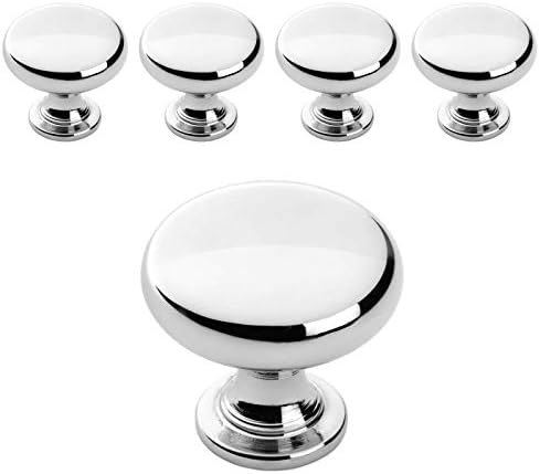 Probrico 15 Pack Solid Copper Cabinet Door Knob Furniture Drawer Handle Mushroom Kitchen Cupboard Pull Diameter 30mm Polished Rose Gold