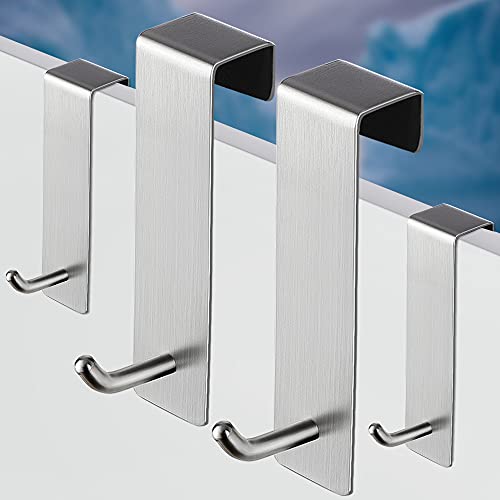 Preisvergleich Produktbild Deprik Türhaken Edelstahl - Türhaken Innenseite / Kleiderhaken 4 Stück Haken ohne Bohren Türhaken zum Einhängen