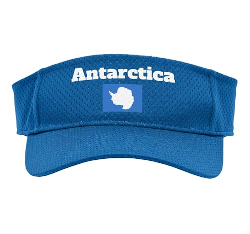 Antarctica Cruise Souvenir Penguin Lover Antarctica Flag Sport Sun Visor, Adult, One Size, Royal Blue