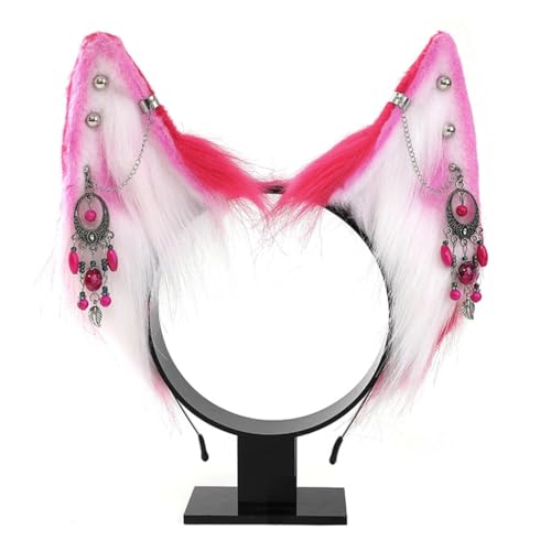 Diadema de oreja de lobo con flecos para disfraces de adolescentes 6