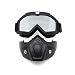 Motorcycle Goggles Mask Detachable, Protect Padding Helmet Sunglasses, Road Riding UV Motorbike Glasses (Mirror Lens)