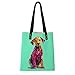 Produktbild NSWMDSTD Canvas Einkaufstasche faltbar,Frauen Grüne Hund Haustier Schnittplan Gedruckt Handtaschen Lady Einkaufstüten Casual Faltbare Leinwand Leinwand Wiederverwendbare Tragetasche
