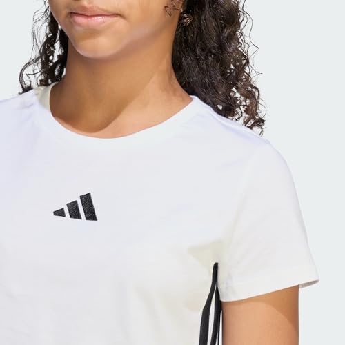 adidas Mädchen Essentials Logo Shirt, White/Black, 7-8 Years