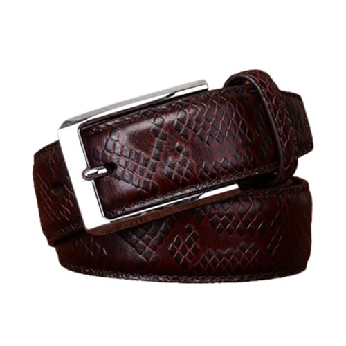 Ceinture cuir pleine fleur véritable homme 3,5 cm noire à losanges