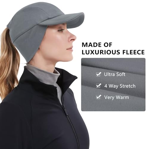 Winter Women's Reflective Fleece Hat with Ear Warmer