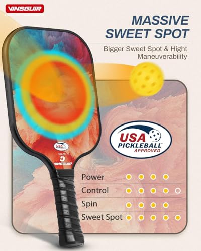 Image of Pickleball Paddles Set of 2 or 4, USAPA Approved Pickleball Paddles Set with 4 Pickle Balls and Carry Bag, Fiberglass Rackets 2 Pack Gifts for Beginners&Pros (Orange)