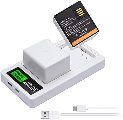 SLODA Kamera Akku 2-Pack Ersatz für Arlo Ultra und Pro3 VMA5400 A-4A, Dual LCD Adapter Ladegerät für Arlo Ultra, Pro3 Überwachungs Kamera Akku