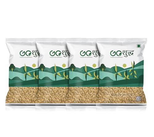 Image of Goshudh Barley Whole (Jau Sabut) 4kg (1kg Each Pack of 4) | High-Fibre, Low-GI Grain for Digestion & Daily Wellness