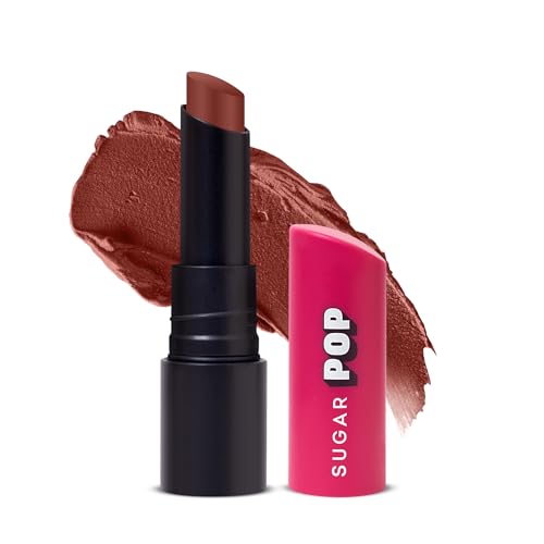 Image of SUGAR POP Ultrastay Transferproof Lipstick | 100% Transferproof | Waterproof Matte Lipstick | Vitamin E | 4 gm - 17 Brown Brilliance