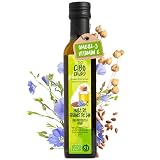Huile de Lin Alimentaire Bio 250ml CiboCrudo - Pressée à Froid Brute Pure - Riche en Omega 3 Antioxydants Vitamines - Usage Alimentaire et Cosmétique Vegan EU Organic Made in Italy