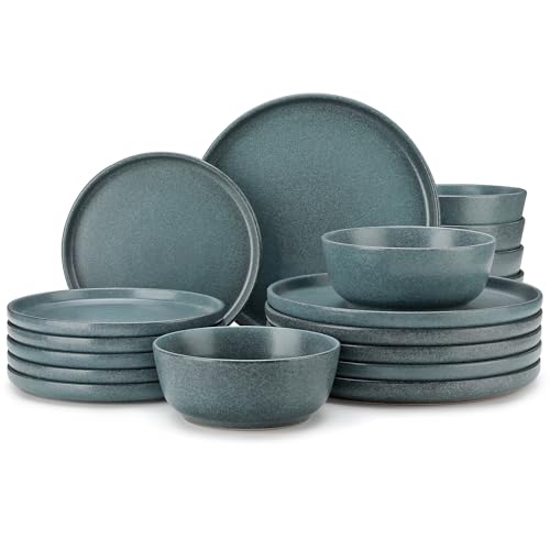 vancasso Plates and Bowls Sets, 18 Pieces Stoneware Dinnerware Set...
