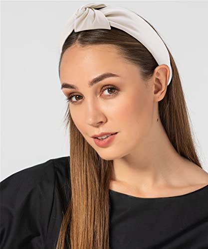Tobatoba Leather Headbands For Women, 4Pcs Pu Leather Knotted Headband For Women, Top Knot Headband, Diademas Para Mujer De Moda, Neutral Cute Womens Fashion Headband, Hair Accessories For Women Girls #TOP4