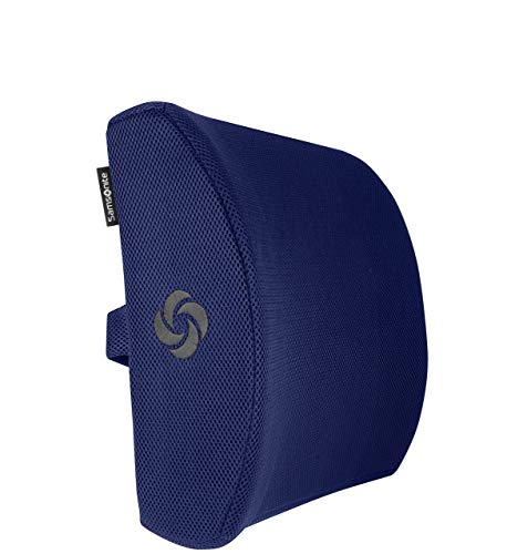 Image of Samsonite SA5294 Ergonomic Lumbar Support Pillow Helps Relieve Lower Back Pain 100% Pure Memory Foam Improves Posture Fits Most Seats Breathable Mesh Washable Cover Adjustable Strap