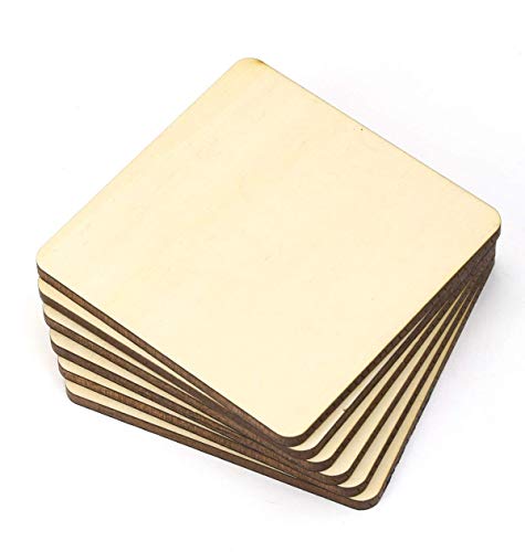 40 Pieces Unfinished Square Blank Wood Pieces 4 X 4 Inches For Coasters, Pyrography, Painting, Writing, Kids Arts And Crafts, Steam, Decorations, Scrabble Tiles, Diy Crafts #TOP1