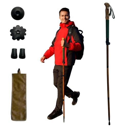 FOREST PILOT Trekking Pole Adjustable Walking Stick 1pc Pack Green