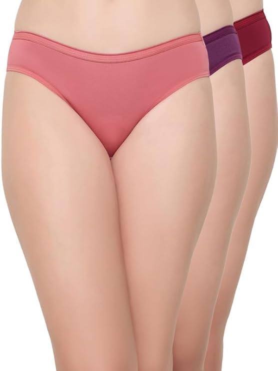 louryn koulyn Women's Pack of 3 Cotton Spandex Low Waist Outer Elastic Bikini Panty-picture-39