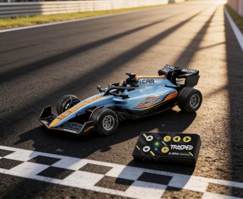 Image of Mini Formula Racing RC Car with App & Remote Control, 2.4GHz Rechargeable Racing Car with LED Lights, Speed Modes, 1:64 Scale Toy Car for Kids Boys Girls 6+ Years (Random Color)