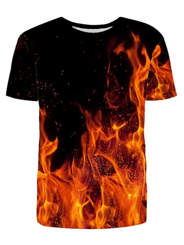 LuckLemocor Flame T Shirts for Men Fire T-Shirts Black 3X-Large
