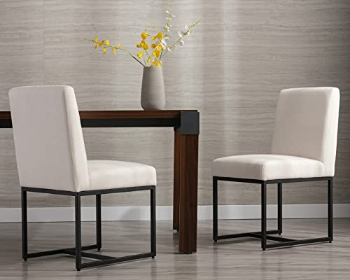 Cimota Modern Linen Dining Chair Set Of Mid Century Desertcart