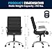 Flash Furniture Whitney Mid-Back Swivel LeatherSoft Desk Chair with Padded Seat and Armrests, Adjustable Height Padded Office Chair, Black