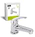 Produktbild AquaSu Standventil Piccolo | Kaltwasserarmatur mit Keramikkartusche | Einhebelmischer Gäste-WC | Armatur mit Messingkern | Hochdruck Wasserhahn | Mischbatterie in chrom | 78148 0