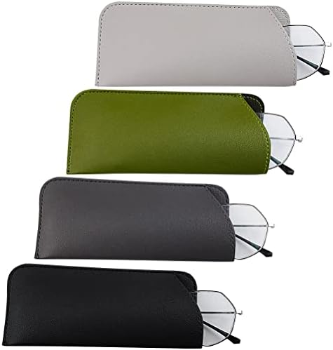 Thboxes 4 Pack Soft Glasses Cases, 4 Colors Leather Sunglasses Pouch Anti-Scratch Eyeglasses Case Spectacles Bag for Women Men Kids