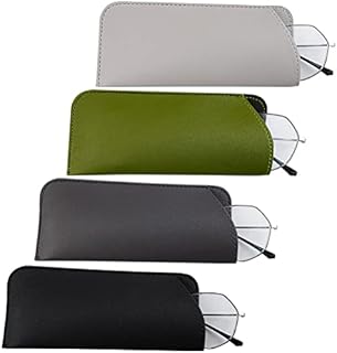 Thboxes 4 Pack Soft Glasses Cases, 4 Colors Leather Sunglasses Pouch Anti-Scratch Eyeglasses Case Spectacles Bag for Women Men Kids