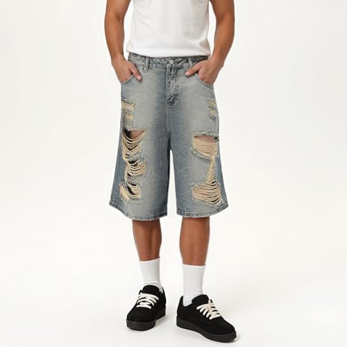Men's Summer Casual Straight Fit Denim Jeans Comfortable Breathable Stretch Slim Trousers for Daily Wear2