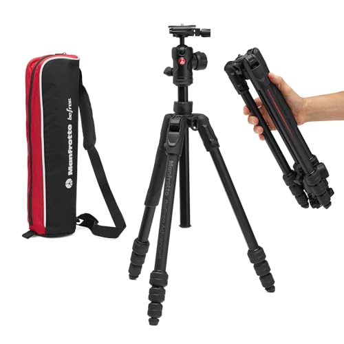 Manfrotto Befree Advanced AS, Camera Tripod, Twist Lock, Compatible with Arca-Swiss, Portable, Compact Travel Tripod Kit, Ball Head, Aluminium Photo Support for DSLR, Mirrorless, Camera Accessories