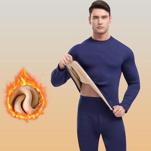 Thermal Underwear for Men 2 Piece Set - Fleece Lined Undershirt and Long Johns Base Layer Cold Weather Warm Clothes 20252